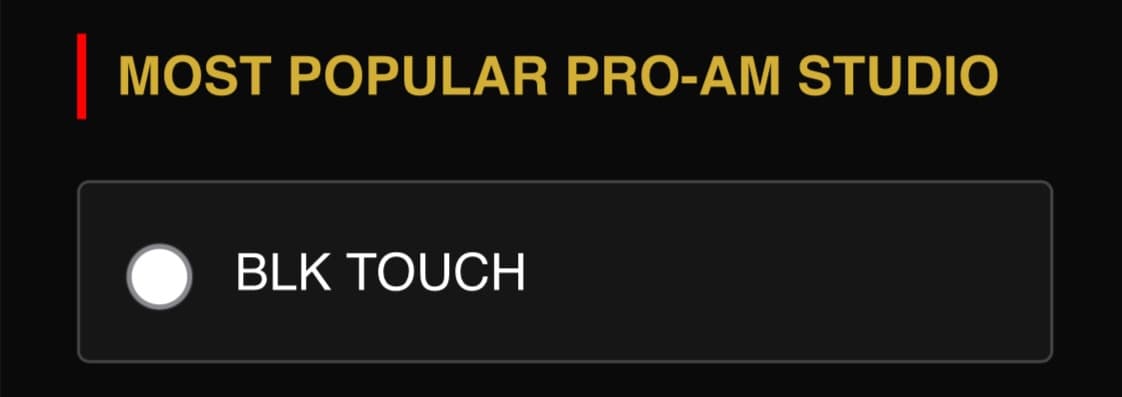 Most Popular Pro-Am Studio voting category